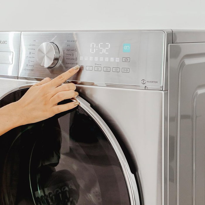 Cecotec Lave-linge séchant 10680 Inverter Steel 10/6 kg 1400 rpm A Moteur Vapeur
