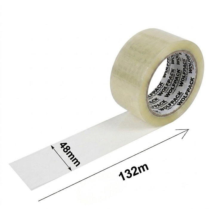 WOLFPACK LINEA PROFESIONAL Ruban d'emballage transparent 48 mm x 132 m