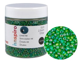 Innspiro Perles de rocaille en verre vert aurora boreale 2,3mm 120g