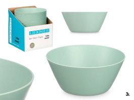 Leknes Bol Conique Vert 3 L Plastique PP 24.8x10.7x24.8 cm (Set de 24)