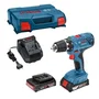 Bosch Professional Perceuse-Visseuse à Percution Sans Fil 18V GSB 18V-21 - 55 Nm, Mandrin AutoLock 13 mm, 2 Batteries 2.0Ah, Chargeur GAL 1820, L-Case - 06019H1109