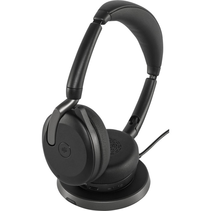 Jabra Evolve2 65 Flex MS Stereo Headset Noir avec Support de Charge sans Fil