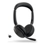 Jabra Evolve2 65 Flex MS Stereo Headset Noir avec Support de Charge sans Fil