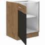 Meuble bas ROCK - Chêne lancelot et gris matera - 1 porte - L60 x H82 cm