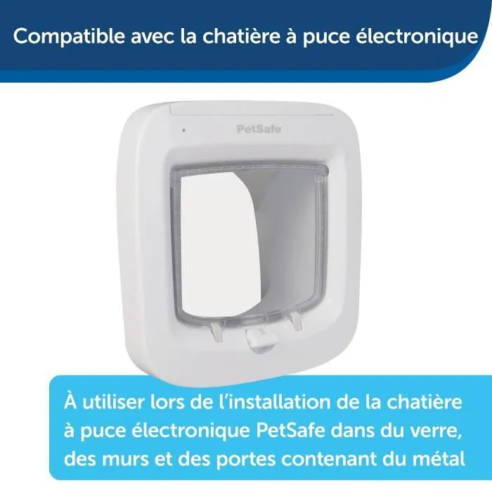 Petsafe Adaptateur vitrage PPA19-16145 pour chat, blanc, pour ouvertures en verre de 212 à 285 mm