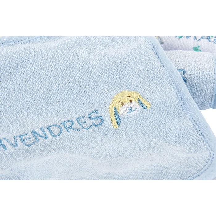 Ensemble de Bavoirs Home ESPRIT Rose Bleu ciel Coton 19 x 29 x 3 cm (4 Unités)