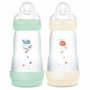 MAM Lot de 2 Biberons Easy Start Anti-colique 260 ml Menthe + Coton