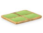 Giftdecor Bandeja Carrée 4 Compartiments Bois de Manguier Vert 31 x 3 x 3 cm (Set de 6)