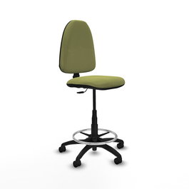 Tabouret Aýna taburete Contact permament de base Tissu Vert olive Structure polyamide noire Sans accoudoirs Sans appui-tête Roulettes en nylon 50 mm