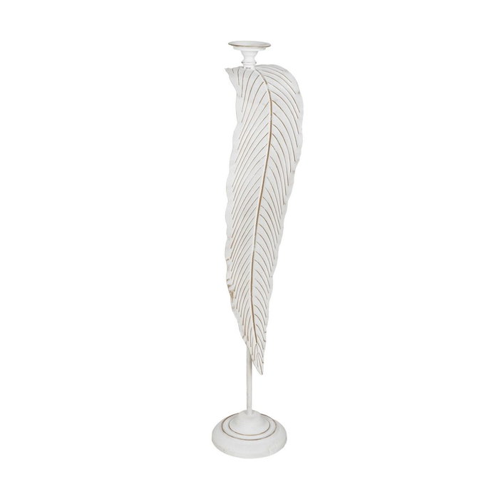 Bougeoir Blanc Fer 23,5 x 22,5 x 118 cm Bougeoir Blanc Fer 23,5 x 22,5 x 118 cm