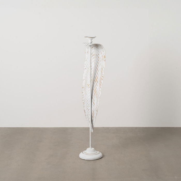 Bougeoir Blanc Fer 23,5 x 22,5 x 118 cm