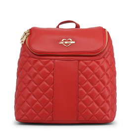 Sac à dos Moschino Love en cuir synthétique et textile rouge pour femme, 2 poches