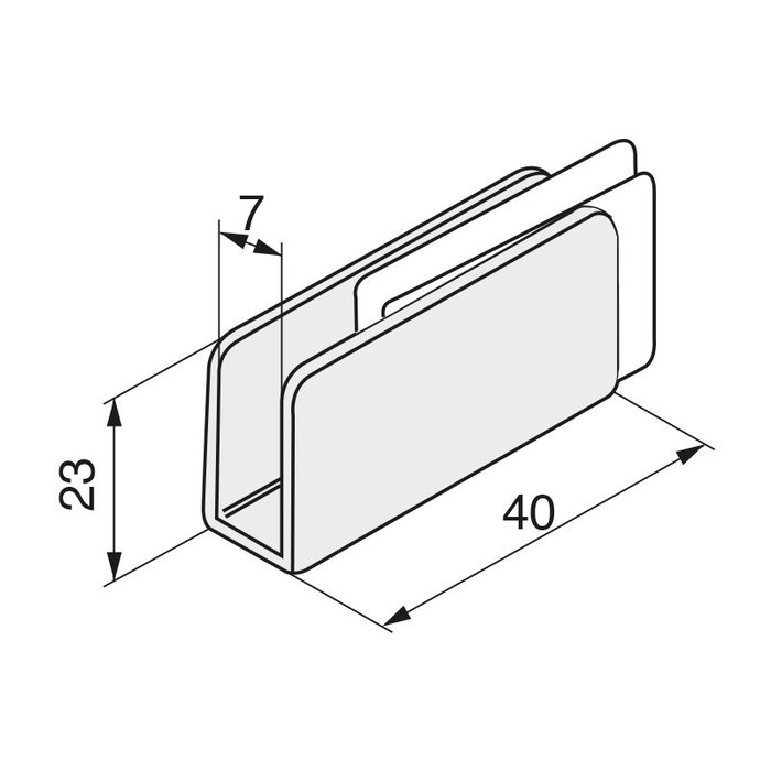 HERRAJES ALK Plaque HI-FI pour porte en verre sans perçage, chrome