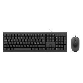 Coolbox Kit de Clavier et Souris USB sans Fil Disposition Italienne 105 touches Résistant aux Éclaboussures Souris Optique 1000 DPI Noir