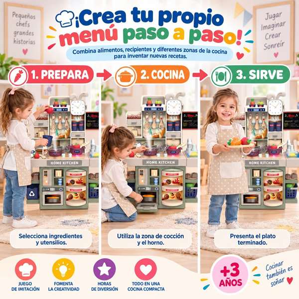 JugaToys Cocina Dream avec accessoires, lumières et sons JugaToys Cocina Dream avec accessoires, lumières et sons