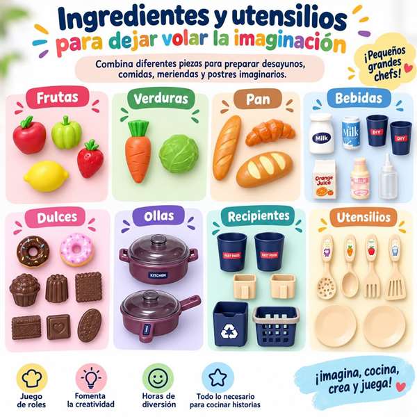JugaToys Cocina Dream avec accessoires, lumières et sons JugaToys Cocina Dream avec accessoires, lumières et sons