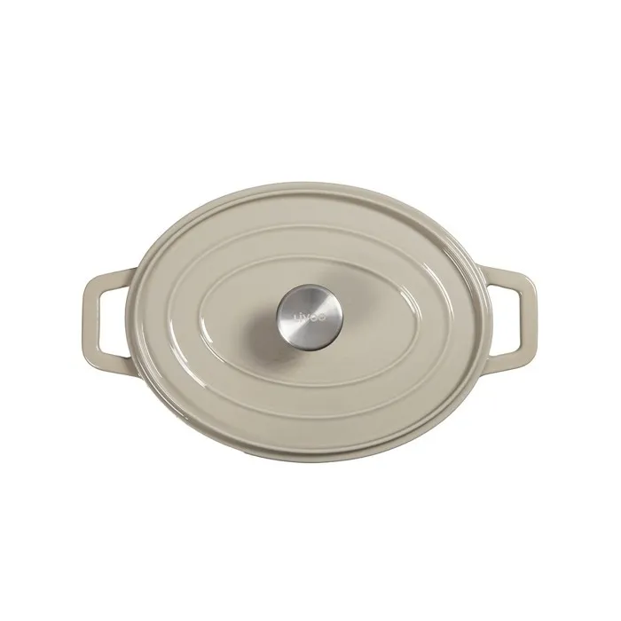 Livoo Cocotte ovale en fonte émaillée MEP129G 4,5 L, couvercle à picots, compatible tous feux dont induction - 29 x 22 cm Livoo Cocotte ovale en fonte émaillée MEP129G 4,5 L, couvercle à picots, compatible tous feux dont induction - 29 x 22 cm