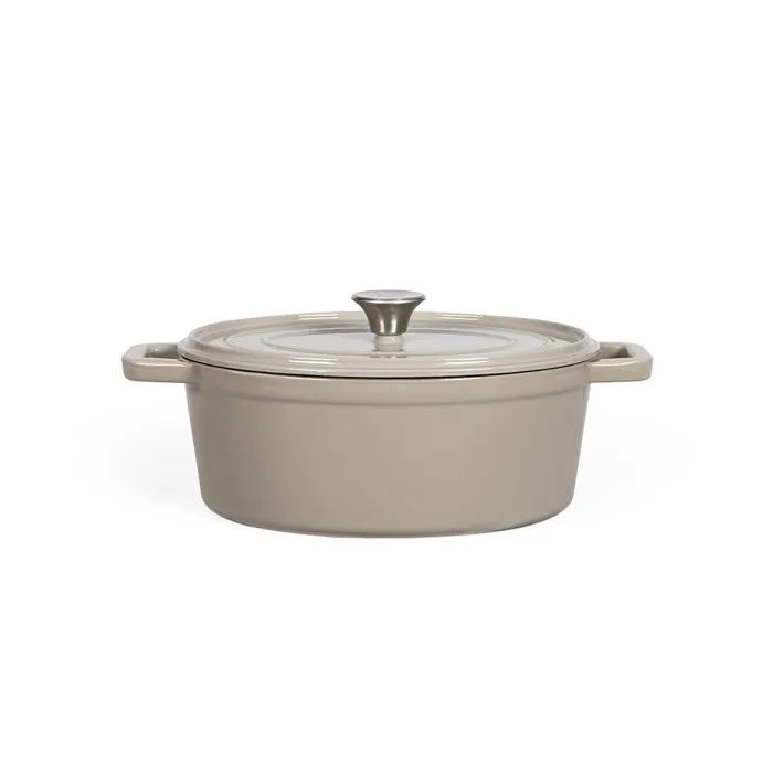 Livoo Cocotte ovale en fonte émaillée MEP129G 4,5 L, couvercle à picots, compatible tous feux dont induction - 29 x 22 cm Livoo Cocotte ovale en fonte émaillée MEP129G 4,5 L, couvercle à picots, compatible tous feux dont induction - 29 x 22 cm