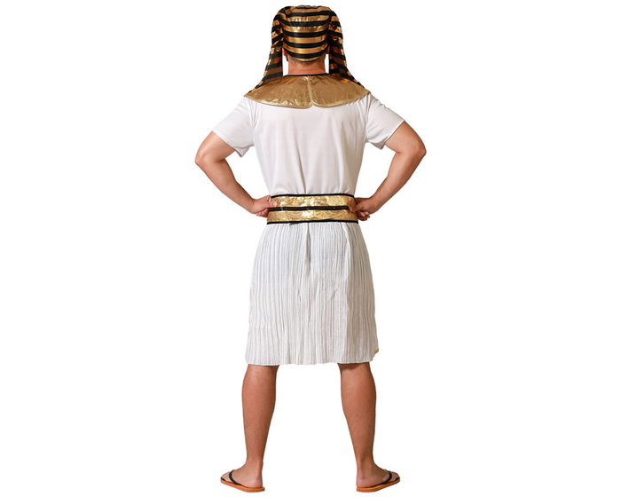 Déguisement Égyptien pour Homme Adulte - Costume Carnaval avec Couronne, Collier, Tunique et Ceinture - Taille XS/S - Polyester - Blanc Déguisement Égyptien pour Homme Adulte - Costume Carnaval avec Couronne, Collier, Tunique et Ceinture - Taille XS/S - Polyester - Blanc