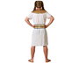 Déguisement Égyptien pour Homme Adulte - Costume Carnaval avec Couronne, Collier, Tunique et Ceinture - Taille XS/S - Polyester - Blanc