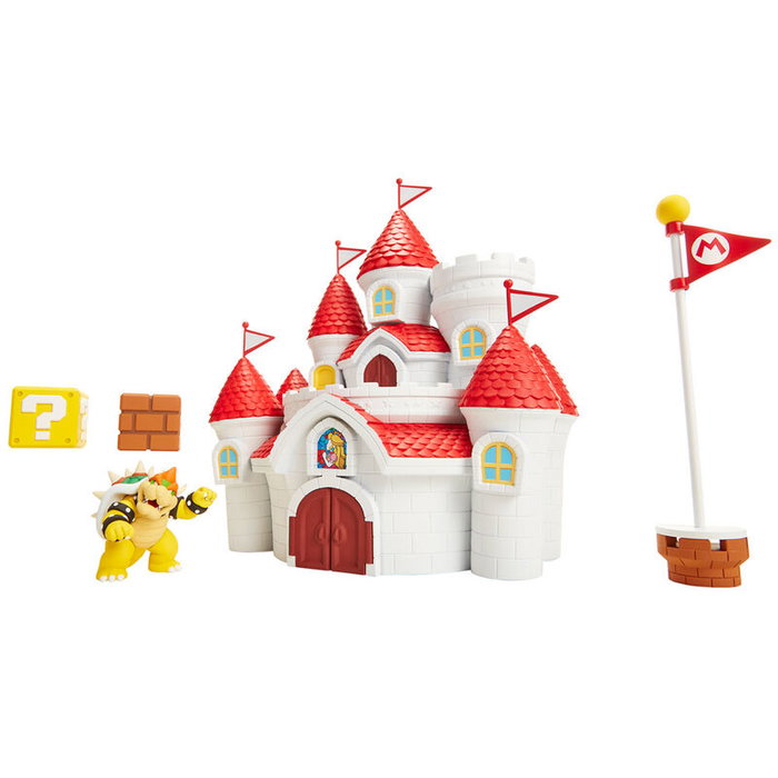 JAKKS PACIFIC Playset Le Château du Royaume Champignon Super Mario Bros Nintendo - 16 pièces