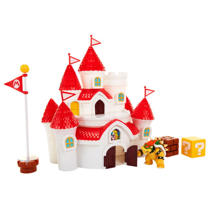 JAKKS PACIFIC Playset Le Château du Royaume Champignon Super Mario Bros Nintendo - 16 pièces