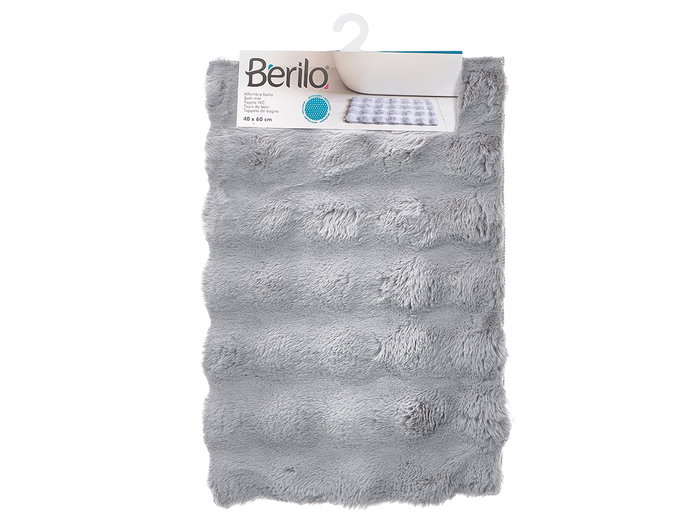 Berilo Tapis à Poils Relief 40x60 cm Gris Base Antidérapante en PET (Set de 12)