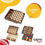 Cayro - Jeux en bois dans coffret avec accessoires - Set de 5 jeux - Dimensions 29 x 29 cm