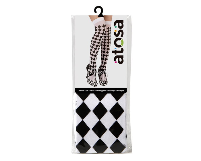atosa Collants Damier Blanc et Noir