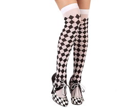 atosa Collants Damier Blanc et Noir