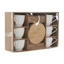 Jeu de 6 tasses avec plat Home ESPRIT Blanc Naturel Bambou Porcelaine 220 ml