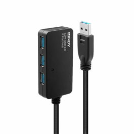Lindy Rallonge active USB 3.0 Pro 10m avec Hub 4 ports, Noir