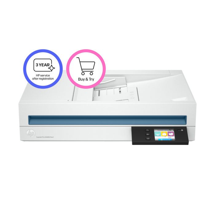 HP ScanJet Pro N4600 fnw1 - Scanner professionnel réseau avec chargeur ADF et plat Legal, écran tactile 2,8 pouces