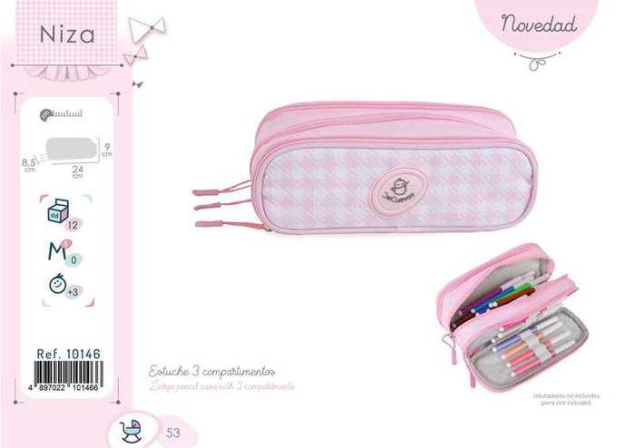 Decuevas - Etui avec trois compartiments, en polyester, pour enfants (à partir de 3 ans)