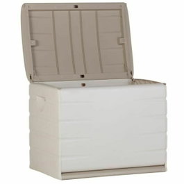 Plastiken Coffre de rangement de 190 L avec roulettes, Beige