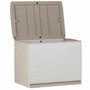 Plastiken Coffre de rangement de 190 L avec roulettes, Beige