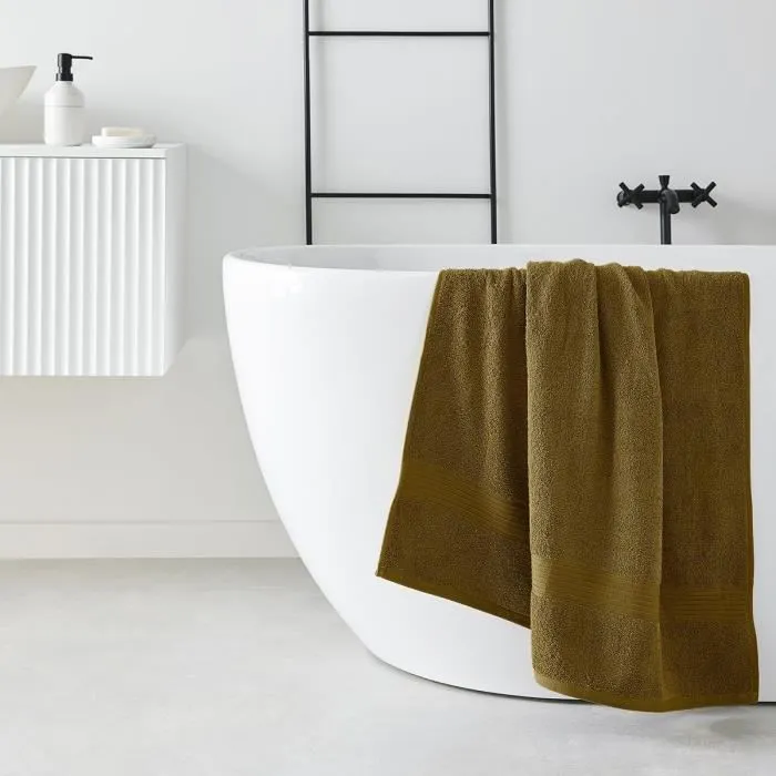 Today Essential - Drap de bain 70 x 130 cm en coton 100% 450 g/m² couleur bronze, serviette de bain