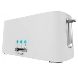Cecotec ToasTandTaste 16000 Extra Double White Grille-pain 1630W 2 larges fentes 4 toasts Blanc inox