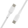 Belkin CAB004BT1MWH Câble USB-C vers USB-C Boost Charge 1m Blanc - Charge rapide et synchro