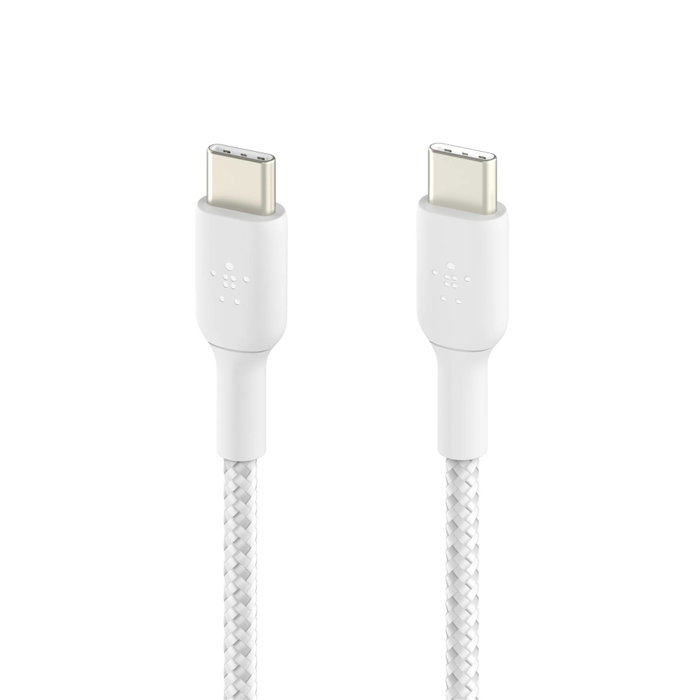 Belkin Câble Boost Charge USB-C vers USB-C tressé 1m - Blanc Belkin Câble Boost Charge USB-C vers USB-C tressé 1m - Blanc