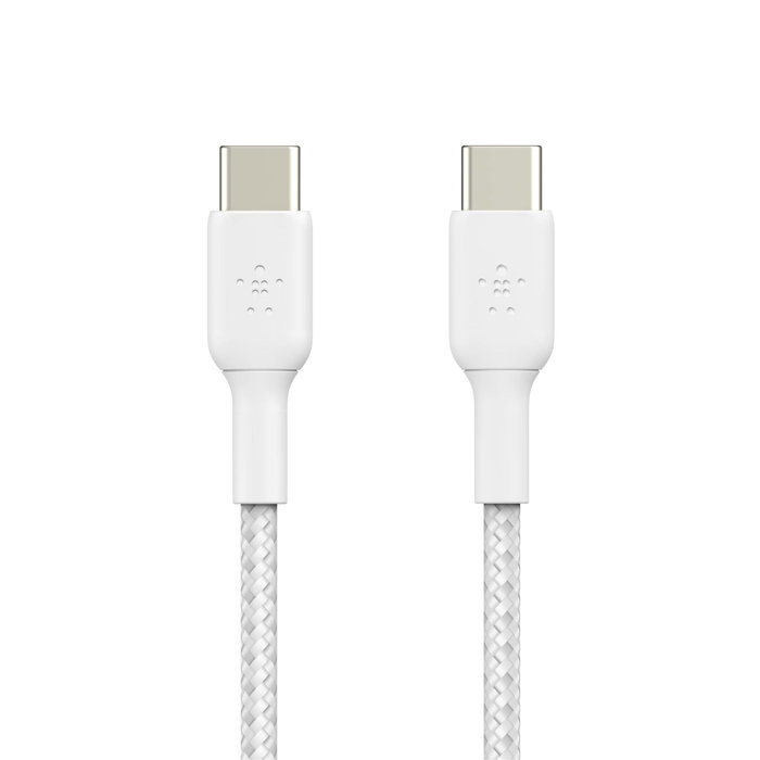 Belkin Câble Boost Charge USB-C vers USB-C tressé 1m - Blanc Belkin Câble Boost Charge USB-C vers USB-C tressé 1m - Blanc