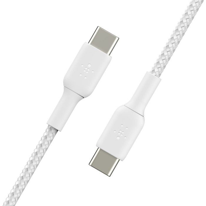 Belkin Câble Boost Charge USB-C vers USB-C tressé 1m - Blanc Belkin Câble Boost Charge USB-C vers USB-C tressé 1m - Blanc