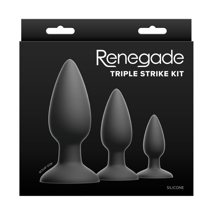 Plug Anal NS Novelties Renegade Noir 3 Pièces (7,6 cm) (10 cm) (5,7 cm)