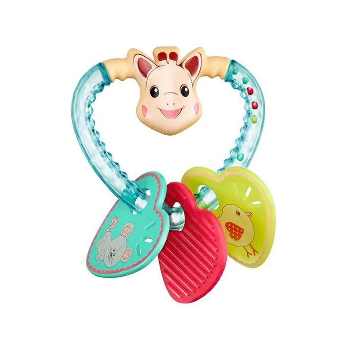 Sophie La Girafe - Hochet Cœur pour bébé - Billes colorées et médaillons sonores - Jouet d'éveil et de dentition