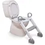 Dreambaby Step-Up Siège d'apprentissage de la propreté - Réducteur de WC réglable 2 hauteurs, poignées intégrées, surface antidérapante, design gris et blanc