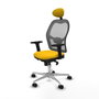 Piqueras y Crespo Chaise de Bureau 2D086N1 Jaune avec Appui-tête