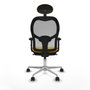 Piqueras y Crespo Chaise de Bureau 2D086N1 Jaune avec Appui-tête