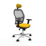 Piqueras y Crespo Chaise de Bureau 2D086N1 Jaune avec Appui-tête