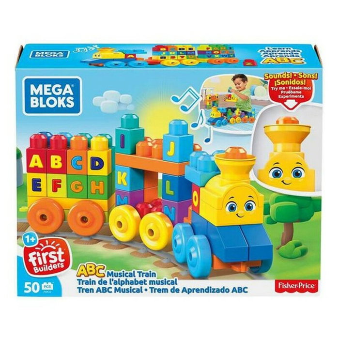 Mega Bloks - Le Train de l'Alphabet Musical - 50 pièces Mega Bloks - Le Train de l'Alphabet Musical - 50 pièces