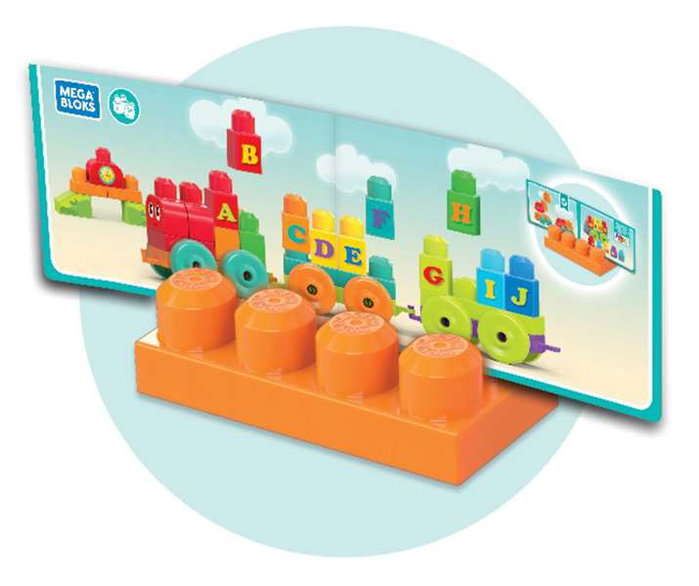 Fisher-Price - Train musical ABC avec sons - Jouet éducatif 50 pièces - 6 à 99 mois - Langue: espagnol/portugais - Fonctionne avec piles AAA incluses